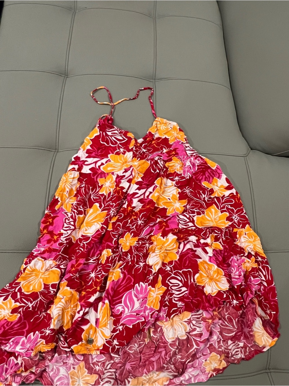 Roxy Bright Floral Sundress in Red, Pink & Yellow